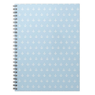 Cuaderno Modelo con las anclas blancas en azul