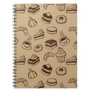 Cuaderno Modelo con las tortas, los postres y la panadería