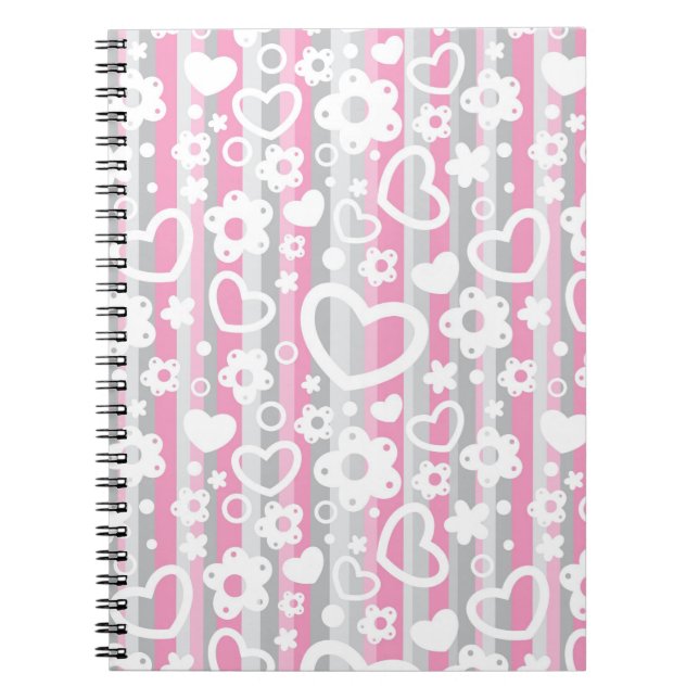 Cuaderno Modelo con los corazones y las flores (Frente)