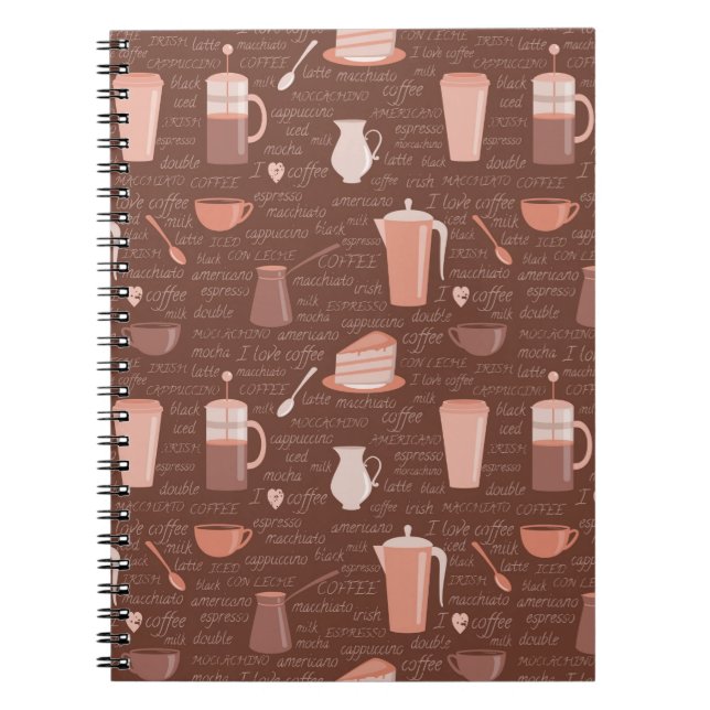 Cuaderno Modelo con los elementos relacionados del café (Frente)