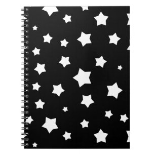 Cuaderno Modelo de estrellas blanco y negro