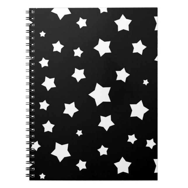 Cuaderno Modelo de estrellas blanco y negro (Frente)