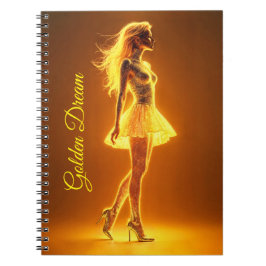 Cuaderno Modelo de fantasía radiante luminoso dorado respla
