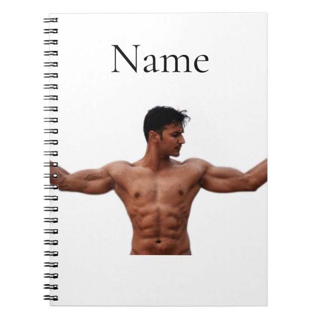 Cuaderno Modelo de fitness masculino Thunder_Cove (Frente)