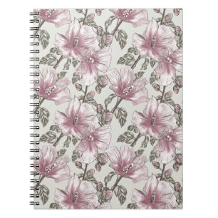 Cuaderno Modelo de flores rosado silenciado del hibisco