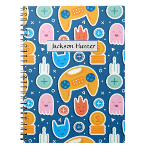 Cuaderno Modelo de juego de video azul para niños