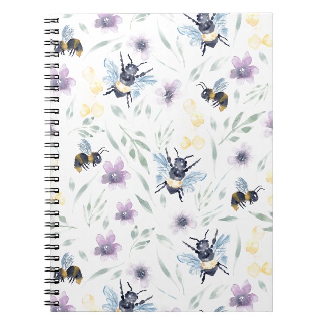 Cuaderno Modelo de la abeja de la acuarela (Frente)