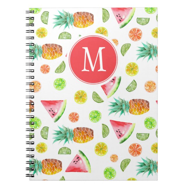 Cuaderno Modelo de la fruta escarchada de la acuarela (Frente)
