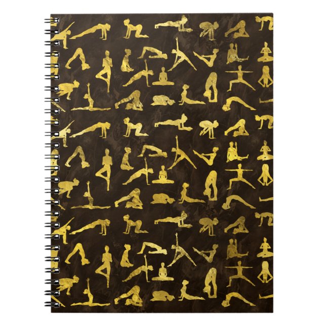Cuaderno Modelo de la yoga Asanas/de las actitudes del oro (Frente)