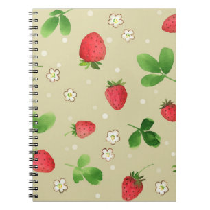 Cuaderno Modelo de las fresas de la acuarela