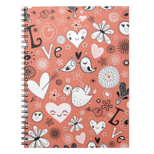Cuaderno Modelo de los pájaros del amor (Frente)