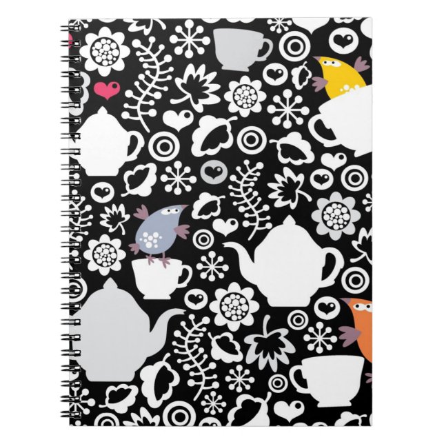 Cuaderno Modelo de los pájaros y de las tazas (Frente)