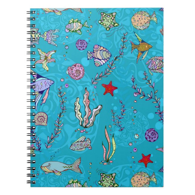 Cuaderno Modelo de los pescados de la turquesa (Frente)