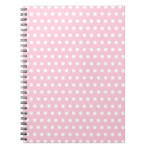 Cuaderno Modelo de lunares rosado y blanco