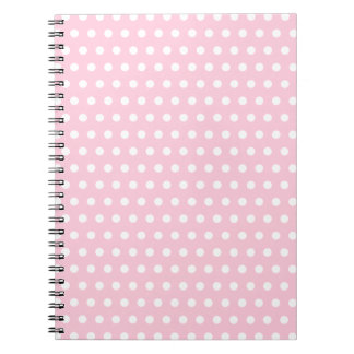 Cuaderno Modelo de lunares rosado y blanco