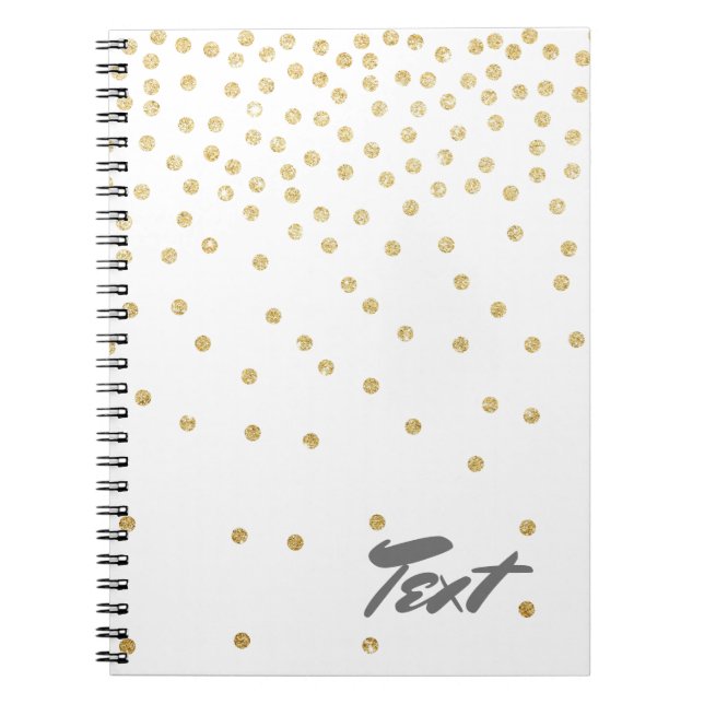 Cuaderno modelo de punto elegante del confeti del purpurina (Frente)