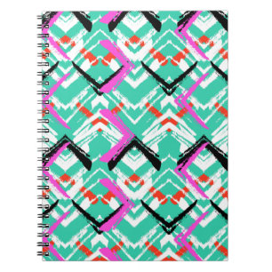 Cuaderno Modelo de zigzag verde azulado dibujado mano