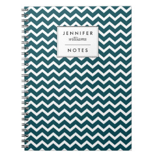 Cuaderno Modelo de zigzags verde azulado oscuro