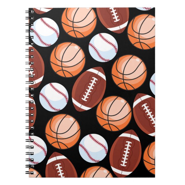 Cuaderno Modelo del baloncesto del fútbol del béisbol de la (Frente)