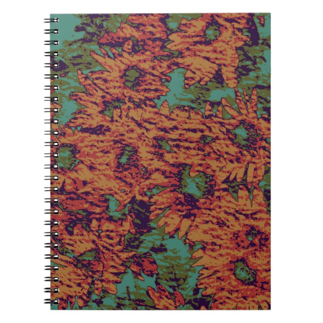 Cuaderno Modelo del camuflaje del girasol y de la hoja (Frente)