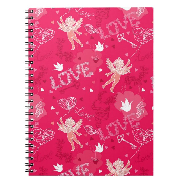 Cuaderno Modelo del el día de San Valentín con el Cupid (Frente)