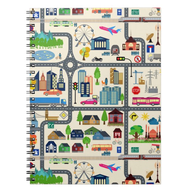 Cuaderno Modelo del mapa de la ciudad (Frente)