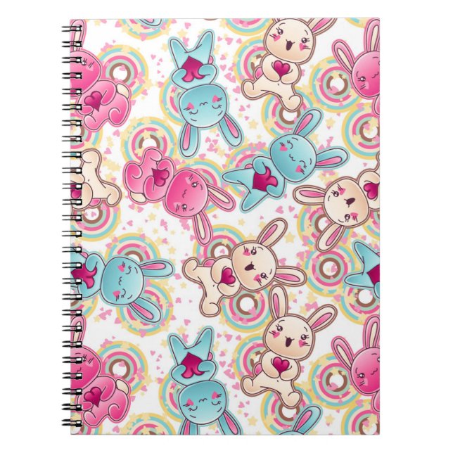 Cuaderno Modelo del niño de Kawaii con Doodles lindos (Frente)