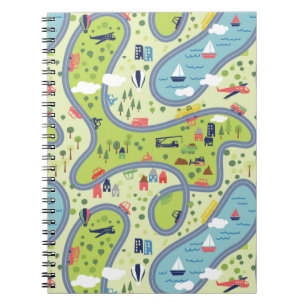 Cuaderno Modelo del paisaje de Roadtrip de los niños