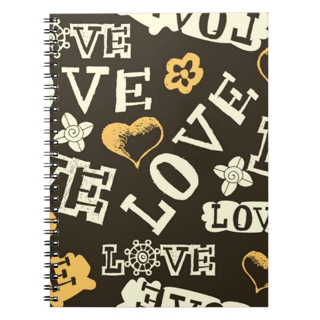 Cuaderno Modelo dibujado mano del amor (Frente)