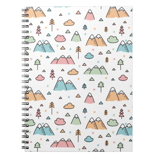 Cuaderno Modelo dibujado mano linda de la escena de la (Frente)