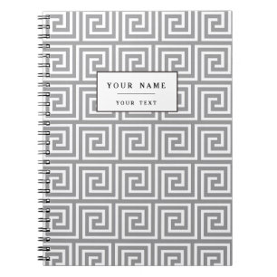 Cuaderno Modelo dominante griego gris y blanco clásico