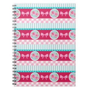 Cuaderno Modelo femenino rosa claro y azul lindo