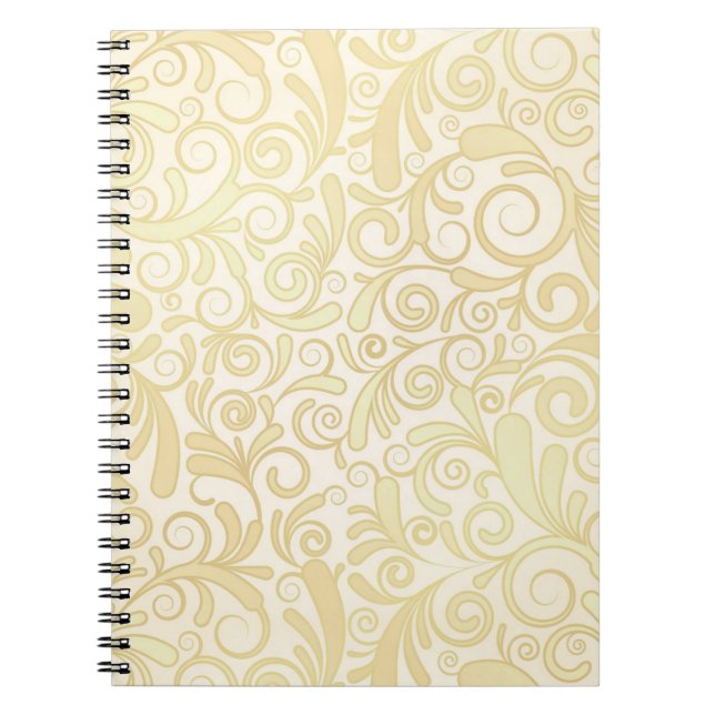 Cuaderno Modelo floral de las hojas del oro (Frente)