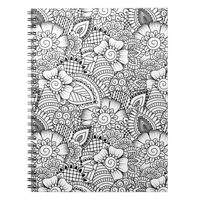 Cuaderno Modelo floral del Doodle (Frente)