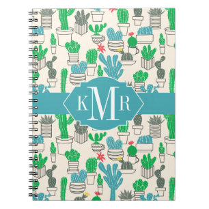 Cuaderno Modelo floral natural lindo de los cactus