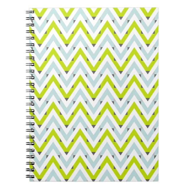 Cuaderno Modelo geométrico azul y verde de la menta de (Frente)