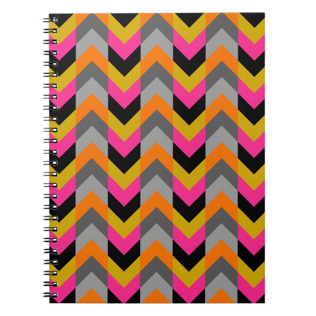 Cuaderno Modelo geométrico colorido de Chevron (Frente)