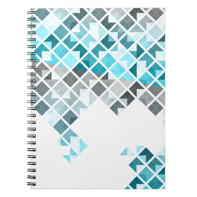 Cuaderno Modelo geométrico de la aguamarina azul, gris y (Frente)