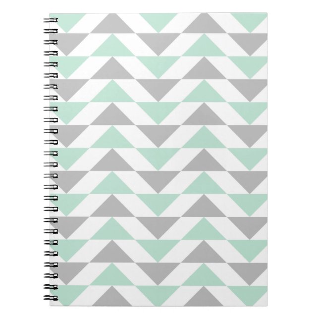 Cuaderno Modelo geométrico del blanco gris de la verde (Frente)