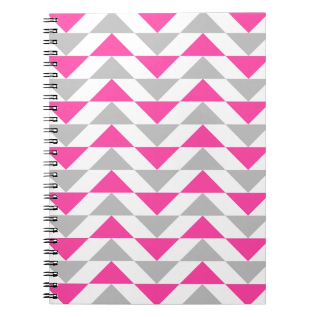 Cuaderno Modelo geométrico del blanco gris del rosa de los (Frente)