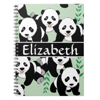 Cuaderno Modelo gráfico de los osos de panda a personalizar