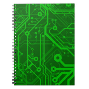 Cuaderno Modelo impreso verde de la placa de circuito