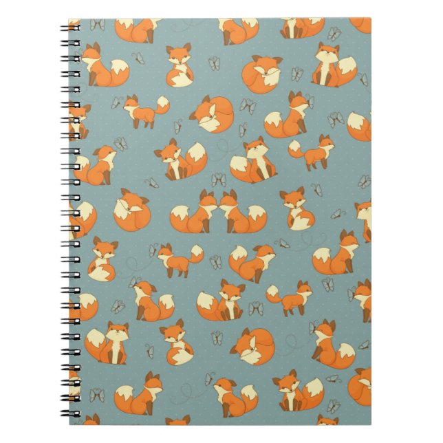 Cuaderno Modelo inconsútil del Fox y de mariposa (Frente)