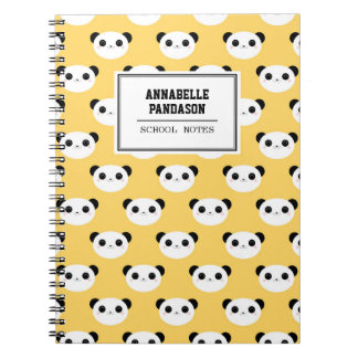 Cuaderno Modelo lindo de la cara de la panda de Kawaii