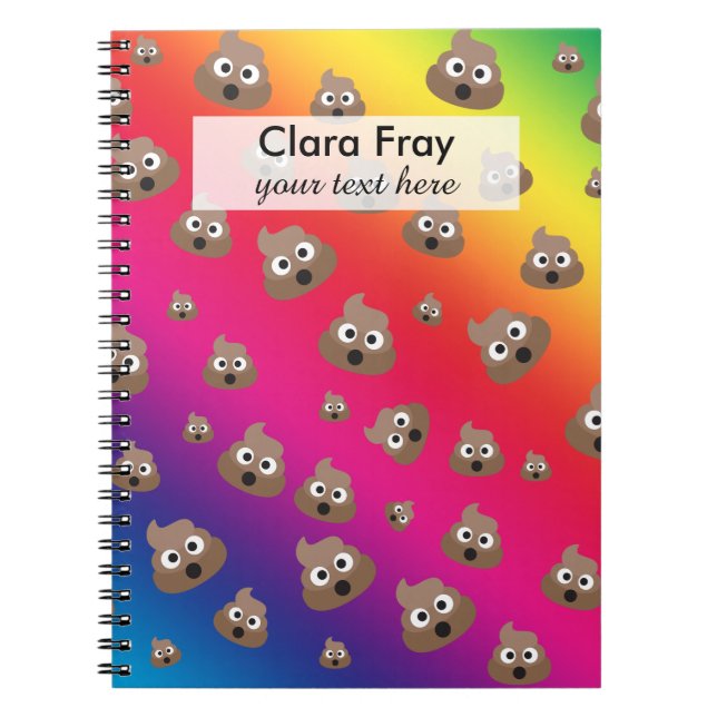 Cuaderno Modelo lindo de la emoji del impulso del arco iris (Frente)