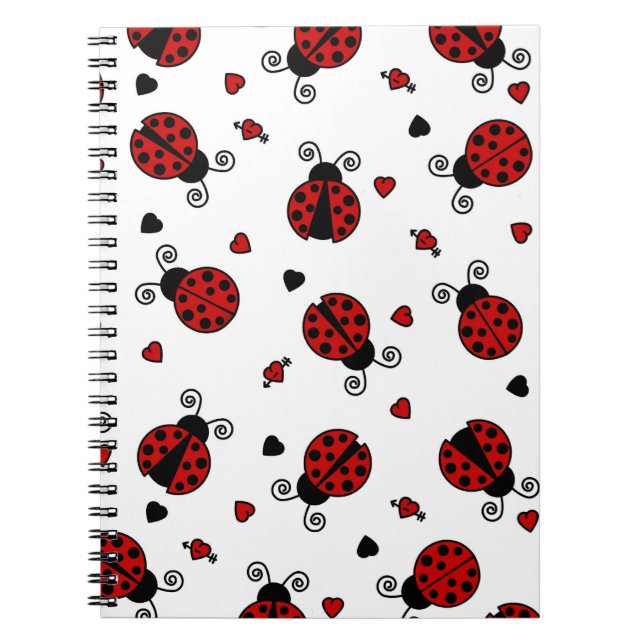 Cuaderno Modelo lindo de la mariquita y de los corazones (Frente)