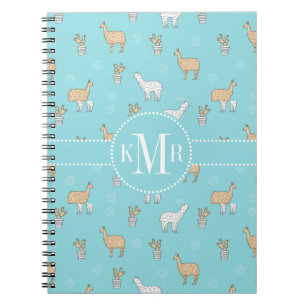 Cuaderno Modelo lindo del cactus de la llama de la alpaca