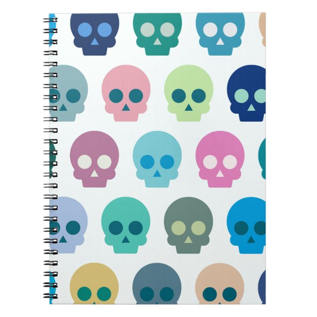 Cuaderno Modelo lindo del cráneo colorido (Frente)