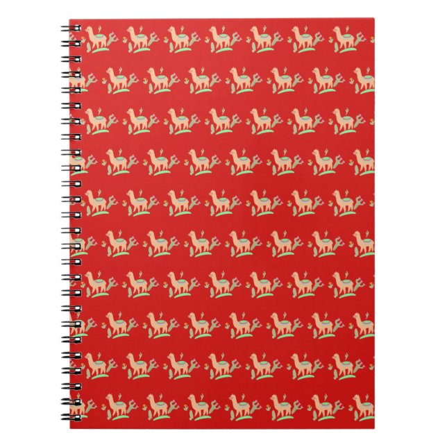 Cuaderno Modelo lindo del rojo de la alpaca (Frente)