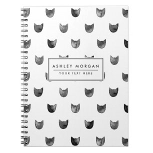 Cuaderno Modelo lindo elegante blanco y negro del gato
